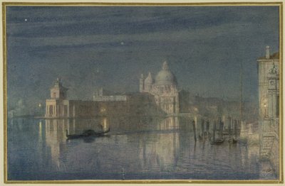 Santa Maria Della Salute, Venetië, maanlicht, 1863 door Edward John Poynter